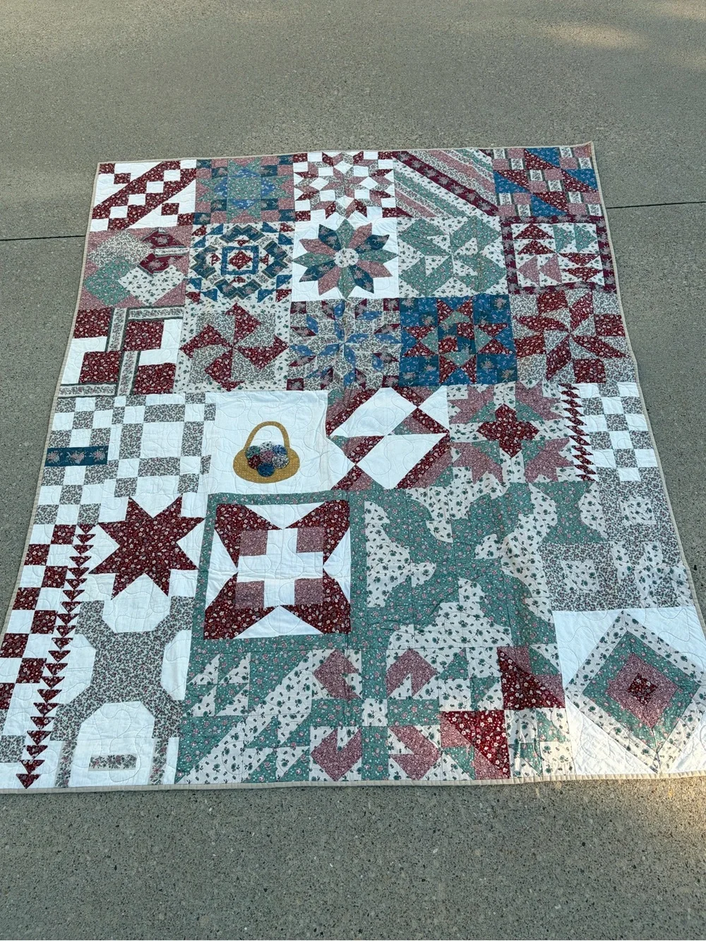 Vintage seeing stars pattern quilt by streetwater large throw patchwork blanket